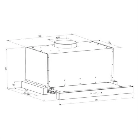 Klarstein Vinea Substructure Cooker Hood Extractor Hood Flat Screen Hood 60cm Black - Image 5