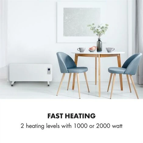 Klarstein Hot Spot CV20 Convector Heater 2000W IP24 Remote Control White - Image 2