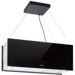 Klarstein Kronleuchter XL Island Exhaust Hood 90cm Exhaust Air: 590m³ / H LED Touch Black