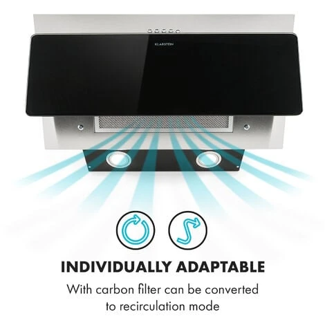 Klarstein Alessia Cooker Extractor Hood Head Free Hood 350 M³ / H Push Control Black - Image 4