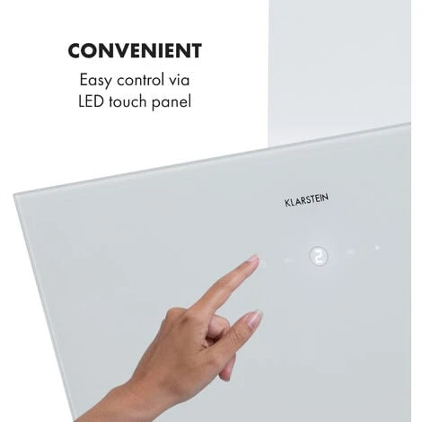 Klarstein Laurel 60 Cooker Extractor Hood 60cm Exhaust Air: 350 M³ / H LED Touch White - Image 3