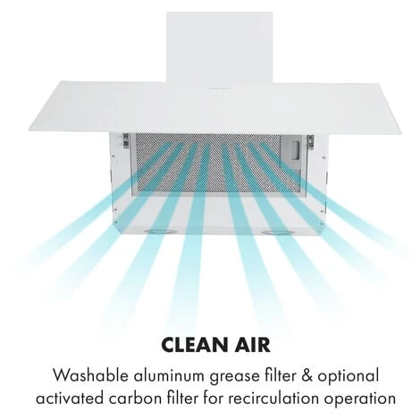 Klarstein Laurel 60 Cooker Extractor Hood 60cm Exhaust Air: 350 M³ / H LED Touch White - Image 4