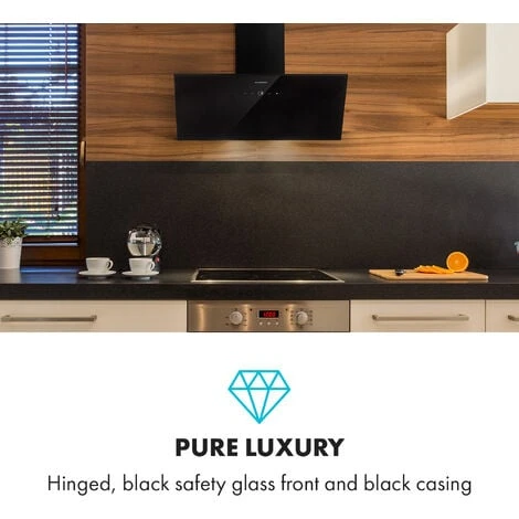Klarstein Laurel 90 Cooker Extractor Hood 90cm Exhaust Air: 350 M³ / H LED Touch Black - Image 2