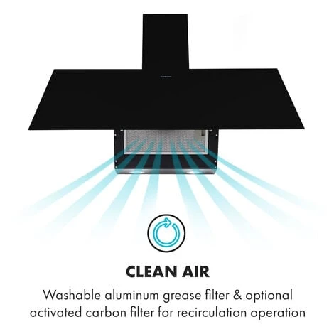 Klarstein Laurel 90 Cooker Extractor Hood 90cm Exhaust Air: 350 M³ / H LED Touch Black - Image 4