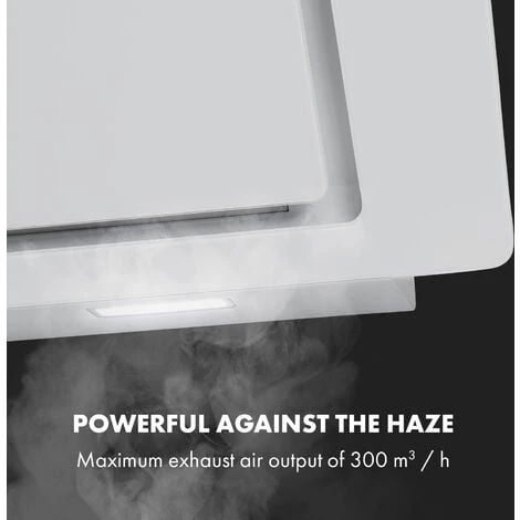 Klarstein Sofia 60 Extractor Hood 300 M³ / H Touch Control Glass Front White - Image 3