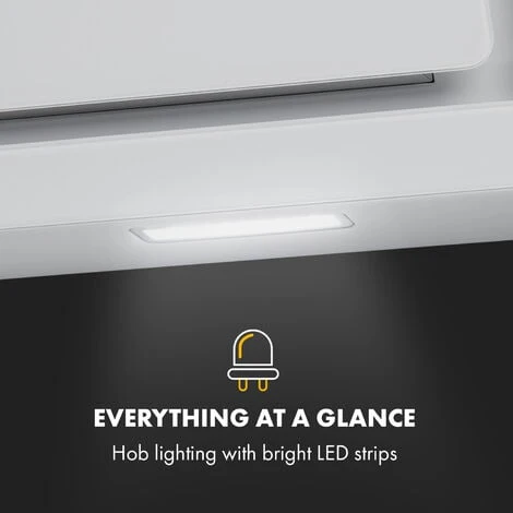 Klarstein Sofia 60 Extractor Hood 300 M³ / H Touch Control Glass Front White - Image 5