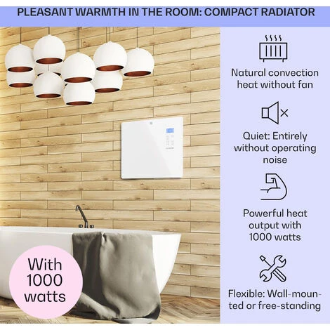 Klarstein Norderney Convection Heater Thermostat Timer 1000W 20m² White - Image 2