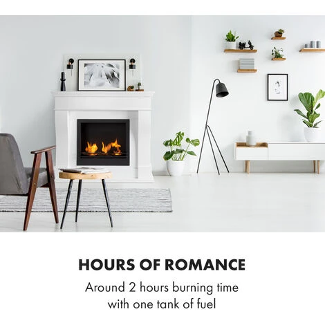 Klarstein Phantasma Cottage Pillar Ethanol Fireplace Smokeless Stainless Steel Burner 3 X 300ml 2h Stainless Steel White/black - Image 2