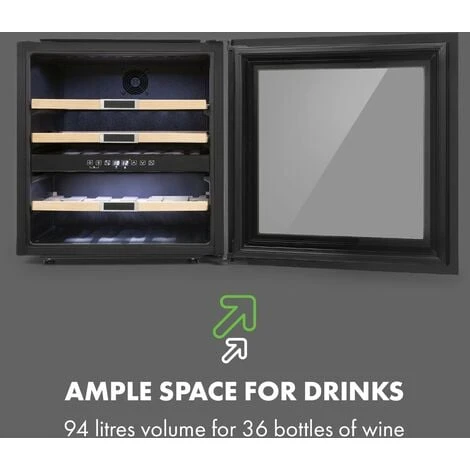 Klarstein Vinsider 36 Wine Fridge 2 Cooling Zones 5-22°C 85l Stainless Steel - Image 4