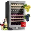 Klarstein Vinovilla 79 Built-In Duo Two-Zone Wine Fridge 190l 79 Bottles 3-Ply Glass Door