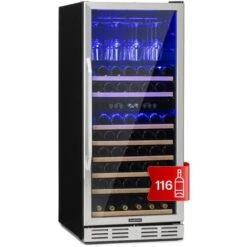 Klarstein Vinovilla Grande 116 Built-in Uno Large Capacity Wine Refrigerator 310 Litres 116 Bottles LED