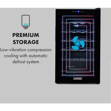 Klarstein Shiraz 24 Uno Wine Refrigerator 63 Litres 24 Bottles Touch Control Panel 5-18°C - Image 5