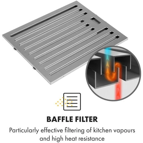 Klarstein Purista Americana, Extractor Hood, Baffle Filter, 306 M³ / H - Image 3