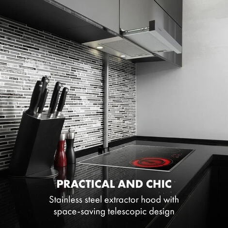 Klarstein Viola Extractor Hood Stainless Steel 59.6 Cm 612m³ / H EEC A Silver - Image 2