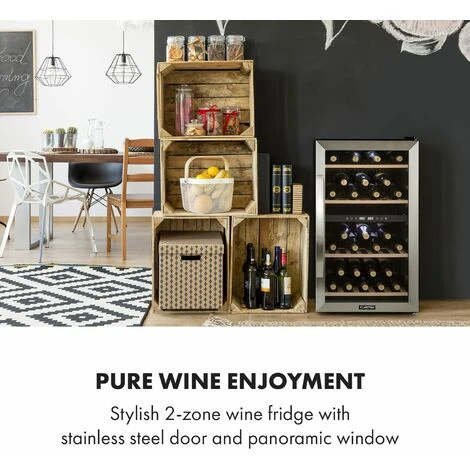 Klarstein Vinamour 45 Duo Wine Refrigerator 2 Zones 118 Ltr / 45 Fl 5-18 °C - Image 2