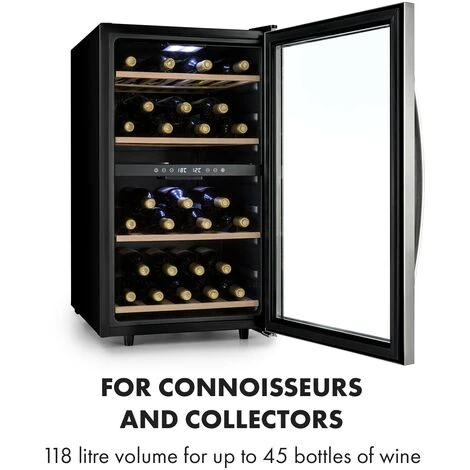 Klarstein Vinamour 45 Duo Wine Refrigerator 2 Zones 118 Ltr / 45 Fl 5-18 °C - Image 3