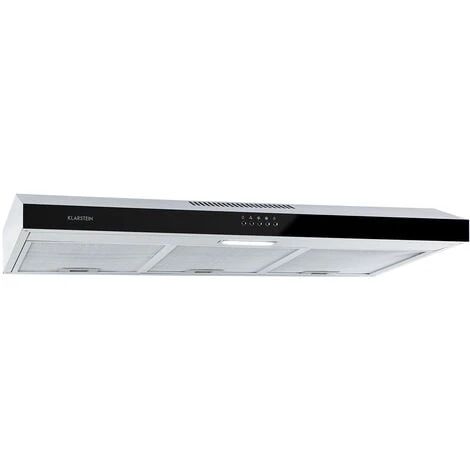 Klarstein Contempo 90, Extractor Hood, 175m³ / H, LED, Stainless Steel, Acrylic, Black