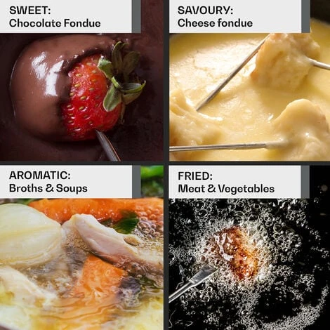 Klarstein Holsten Fondue Set Pot Stove Burner 6 Forks 1.5 L Cast Iron - Image 5