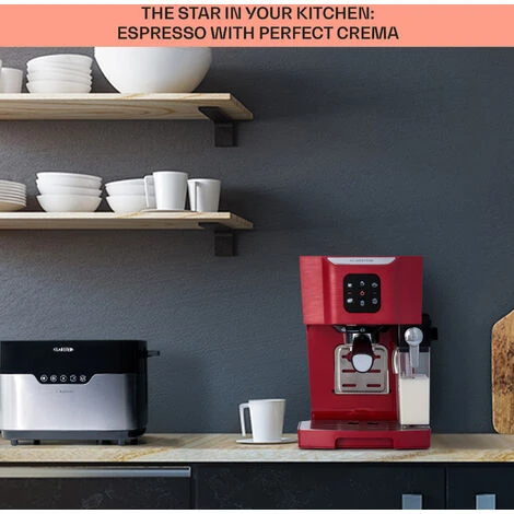 Klarstein BellaVita Coffee Maker 3-in-1 1450 W 20 Bar Milk Frother - Image 4