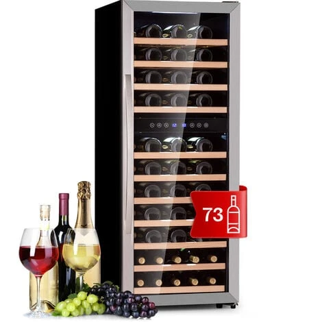 Klarstein Vinamour 73 Duo Wine Fridge 2 Zones 192 L / 73 Bottles 5-18°C Touch