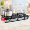 Klarstein Barzona 3 Camping Stove 3 Burners 3.4 KW & 0.75 KW & 4.3 KW Glass Top And Stainless Steel Housing