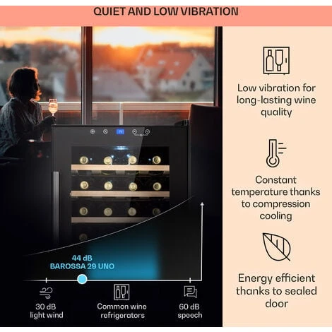 Klarstein Barossa 29 Uno Wine Refrigerator 1 Zone 88 Litres / 28 Bottles Touch Display - Image 4