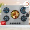 Klarstein Firetale Gas Hob 5-Burner 70 Cm Aluminium Burner Natural Gas/Propane Incl. Hose And Pressure Reducer