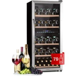 Klarstein Vinamour 66 Duo Wine Fridge 2 Zones 204 L / 79 Bottles 5-18°C Touch